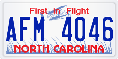 NC license plate AFM4046