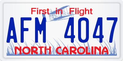 NC license plate AFM4047