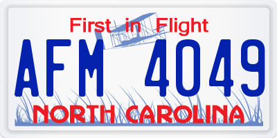 NC license plate AFM4049