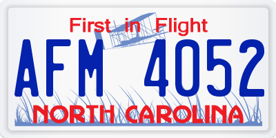 NC license plate AFM4052