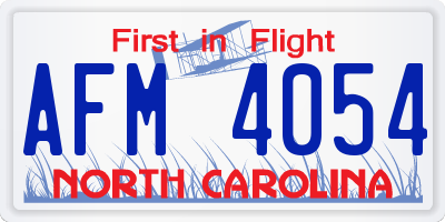 NC license plate AFM4054