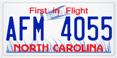 NC license plate AFM4055