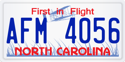 NC license plate AFM4056