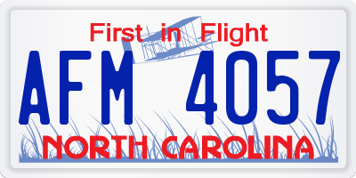 NC license plate AFM4057