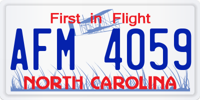 NC license plate AFM4059