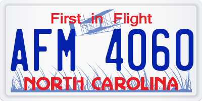 NC license plate AFM4060