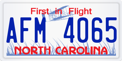 NC license plate AFM4065