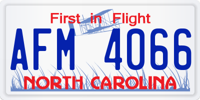 NC license plate AFM4066