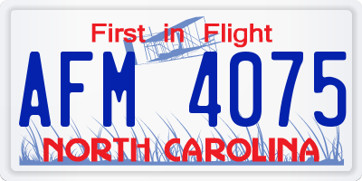 NC license plate AFM4075