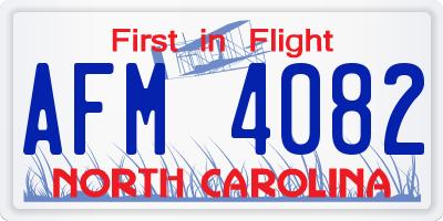 NC license plate AFM4082