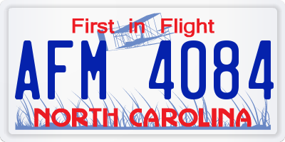 NC license plate AFM4084