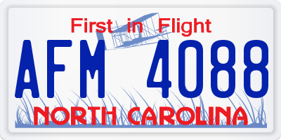 NC license plate AFM4088
