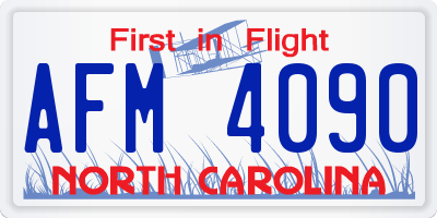 NC license plate AFM4090