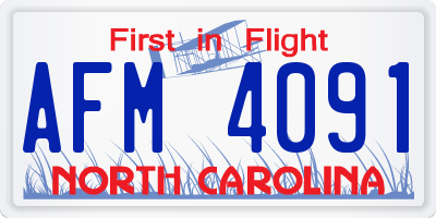 NC license plate AFM4091