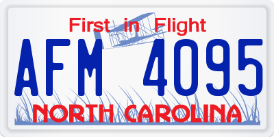 NC license plate AFM4095