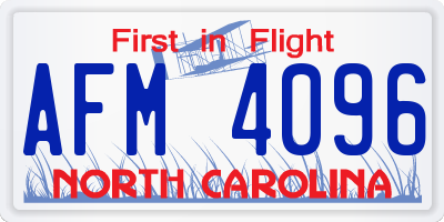NC license plate AFM4096