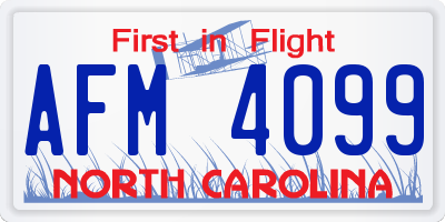 NC license plate AFM4099
