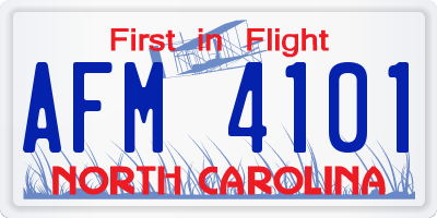 NC license plate AFM4101