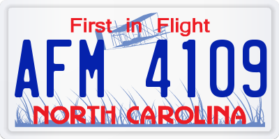 NC license plate AFM4109