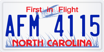 NC license plate AFM4115