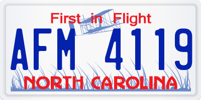 NC license plate AFM4119