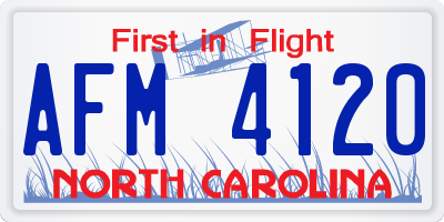 NC license plate AFM4120