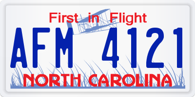 NC license plate AFM4121
