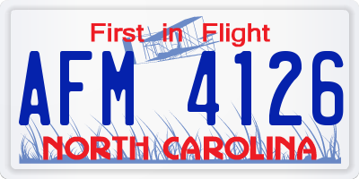 NC license plate AFM4126