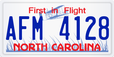 NC license plate AFM4128