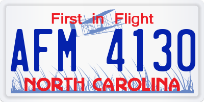 NC license plate AFM4130