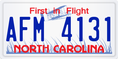 NC license plate AFM4131