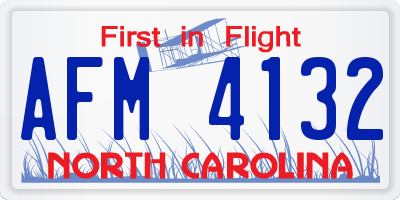 NC license plate AFM4132
