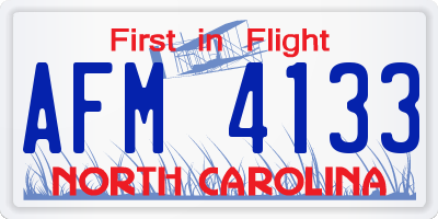 NC license plate AFM4133