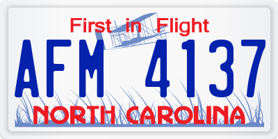 NC license plate AFM4137