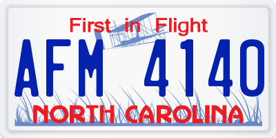 NC license plate AFM4140