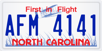 NC license plate AFM4141