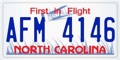 NC license plate AFM4146
