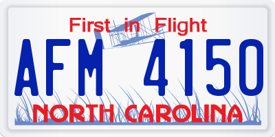 NC license plate AFM4150