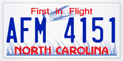 NC license plate AFM4151
