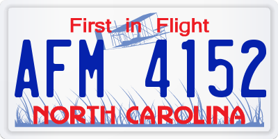 NC license plate AFM4152