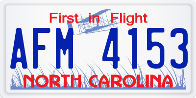 NC license plate AFM4153