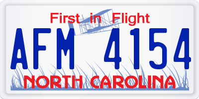 NC license plate AFM4154