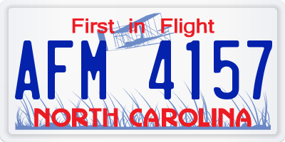 NC license plate AFM4157