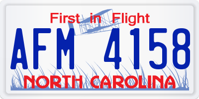 NC license plate AFM4158