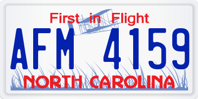 NC license plate AFM4159