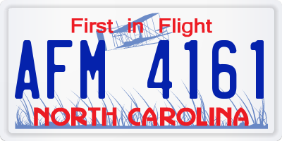 NC license plate AFM4161