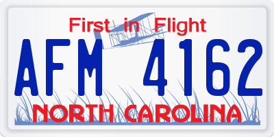 NC license plate AFM4162