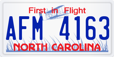 NC license plate AFM4163