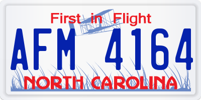 NC license plate AFM4164