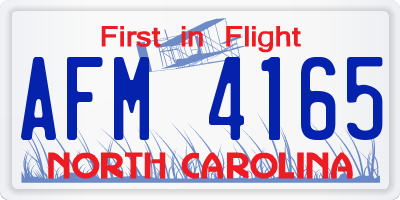 NC license plate AFM4165